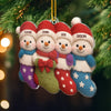 Custom Crochet Acrylic Ornament - Personalized Christmas Birthday Gifts For Mom, Dad, Brother, Sister, Kids - Christmas Cuties In Stockings