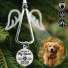 Custom Photo Projection Ornament With Charm - Personalized Pet Christmas Memorial Sympathy Gifts For Dogs, Cats - Gentle Companions Leave Lasting Love