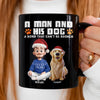 Custom Black Mug - Personalized Christmas Birthday Gifts For Dog Lovers, Dog Dad And Mom - A Man And His Dog, Unbreakable Bond
