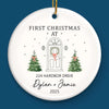 Custom First Christmas In New Home Ceramic Ornament - Personalized Anniversary Christmas Wedding Gifts For Husband And Wife, Him And Her, New Homeowners, Couples, Friends - Our Forever Beginning