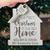 Custom First Christmas In New Home Wood Ornament - Personalized Anniversary Christmas Wedding Gifts For Husband And Wife, Him And Her, New Homeowners, Couples, Friends - Our Story Begins Here