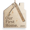 Custom First Christmas In New Home Wood Ornament - Personalized Anniversary Christmas Wedding Gifts For Husband And Wife, Him And Her, New Homeowners, Couples, Friends - Our First Home Journey Begins