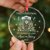 Custom New Home First Home Glass Ornament - Personalized Christmas Ornament For Couples, First Home Keepsake, Housewarming Bauble Gift, New Home Keepsake Gift- Our Little Family, Our New Home