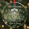 Custom New Home First Home Glass Ornament - Personalized Christmas Ornament For Couples, First Home Keepsake, Housewarming Bauble Gift, New Home Keepsake Gift- Our Little Family, Our New Home