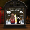 Custom LED House Lantern Light - Personalized Pet Christmas Memorial Sympathy Gifts For Dogs - Love Stays In Every Paw Print