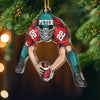 Custom American Senior Football Acrylic Ornament - Personalized Gift For Birthday, Football Football Lovers, NFL Fans, Sport Lovers, Senior Graduation Gift, Christmas Gifts, Christmas Decoration - Pitch Hit Win