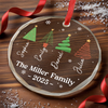 Custom Circle Glass Ornament - Personalized Christmas Birthday Gifts For Mom, Dad, Brother, Sister, Kids - Joy Around Our Tree