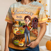 Custom Fall Autumn Unisex T-shirt - Personalized Birthday Gifts For Mom, Grandma - Little Smiles Bloom From Gentle Hands