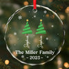 Custom Circle Glass Ornament - Personalized Christmas Birthday Gifts For Mom, Dad, Brother, Sister, Kids - Joy Around Our Tree