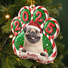 Custom Paw Acrylic Ornament - Personalized Christmas Birthday Gifts For Dog Lovers, Dog Dad And Mom - Santa Paws Is Coming