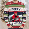 Custom Photo Unisex Ugly Sweatshirt - Personalized Christmas Birthday Fishing Gifts For Fisherman - This Fishmas, I’m The Real Catch
