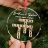 Custom Scrabble Circle Glass Ornament - Personalized Christmas Birthday Gifts For Brother, Sister, Best Friends - Side By Side Through Every Step
