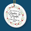 Custom First Christmas as Grandparents Ceramic Ornament - Personalized Christmas Birthday Gifts For Grandparents, New Grandparents, Ornament From Grandchild, New Baby Ornament - Officially Grand This Christmas
