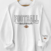 Custom Football Mama Unisex Sweatshirt, Hoodie With Design On Sleeve Personalized Birthday Football Gifts For Mom, Football Lovers, NFL Fans, Sport Lovers - Football Mama with Kids Name