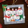 Custom Snowman Acrylic Ornament - Personalized Christmas Birthday Gifts For Mom, Dad, Brother, Sister, Kids - Family Melts The Cold