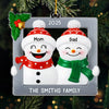 Custom Snowman Acrylic Ornament - Personalized Christmas Birthday Gifts For Mom, Dad, Brother, Sister, Kids - Family Melts The Cold