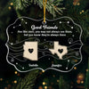 Custom Long Distance Acrylic Ornament - Personalized Best Friend Christmas Birthday Gifts For Women, Besties, Sisters, BFF - Apart By Miles Bound By Love