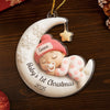 Custom First Christmas Acrylic Ornament - Personalized Christmas Baby Shower, Gender Reveal Gifts For New Moms, New Dads, New Parents - Love Born This Year