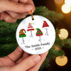 Custom Ceramic Ornament - Personalized Christmas Birthday Gifts For Mom, Dad, Brother, Sister, Kids - Joy Begins Where Family Gathers