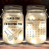 Custom Mason Jar Light - Personalized Anniversary Wedding Gifts For Husband And Wife, Him And Her - Love, Bottled And Glowing
