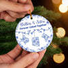 Custom Long Distance Ceramic Ornament - Personalized Christmas Birthday Gifts Brother, Sister - Miles Apart Same Heart