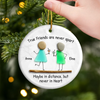 Custom Sea Glass Ceramic Ornament - Personalized Best Friend Birthday Gifts For Women, Besties, Sisters, BFF - Laugh Louder With You
