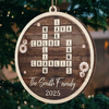 Custom Scrabble Wood Ornament - Personalized Christmas Birthday Gifts For Mom, Dad, Brother, Sister, Kids - Joy Gathers Around Our Tree