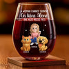 Custom Wine Glass - Personalized Christmas Birthday Gifts For Dog Cat Lovers, Dog Dad And Mom, Cat Owners - Love Is Four Paws
