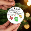 Custom Long Distance Ceramic Ornament - Personalized Best Friend Christmas Birthday Gifts For Women, Besties, Sisters, BFF - Miles Apart Still Connected