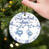 Custom Long Distance Ceramic Ornament - Personalized Best Friend Christmas Birthday Gifts For Women, Besties, Sisters, BFF - Wishing You Were Here