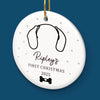 Custom First Christmas Pet Ceramic Ornament - Personalized Christmas Birthday Gifts For Dog Lovers, Cat Lovers, Pet Dad And Mom, New Pet Ornament - Dog Kisses, Christmas Wishes