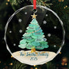 Custom Sea Glass Circle Glass Ornament - Personalized Christmas Birthday Gifts For Mom, Dad, Brother, Sister, Kids, Beach Lovers - Peace By The Waves