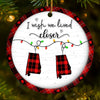 Custom Long Distance Ceramic Ornament - Personalized Best Friend Christmas Birthday Gifts For Women, Besties, Sisters, BFF - Together No Matter Where
