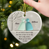 Custom Sea Glass Heart Ceramic Ornament - Personalized Anniversary Christmas Wedding Gifts For Husband And Wife, Him And Her, Couples, Beach Lovers - Love Found In The Tide