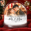 Custom Photo First Christmas Acrylic Snow Globe - Personalized Anniversary Christmas Wedding Gifts For Husband And Wife, Him And Her - The Start Of Our Forever