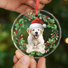 Custom Photo First Christmas Pet Glass Ornament - Personalized Christmas Birthday Gifts For Dog Lovers, Cat Lovers, Pet Dad And Mom, New Pet Ornament - Our Christmas Joy Has Paws