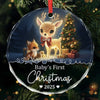 Custom Baby First Christmas Glass Ornament - Personalized Christmas Baby Shower, Gifts For New Moms, New Dads, New Parents - Love In Little Form