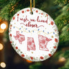 Custom Long Distance Ceramic Ornament - Personalized Best Friend Christmas Birthday Gifts For Women, Besties, Sisters, BFF - Far Yet Always Close