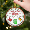 Custom Long Distance Ceramic Ornament - Personalized Best Friend Christmas Birthday Gifts For Women, Besties, Sisters, BFF - Miles Apart Hearts Aligned