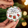 Custom Long Distance Ceramic Ornament - Personalized Best Friend Christmas Birthday Gifts For Women, Besties, Sisters, BFF - Distance Fades Friendship Stays