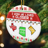 Custom Long Distance Ceramic Ornament - Personalized Best Friend Christmas Birthday Gifts For Women, Besties, Sisters, BFF - Always Close No Matter Miles
