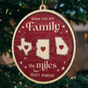 Custom Long Distance Wood Ornament - Personalized Christmas Birthday Gifts For Mom, Dad, Brother, Sister, Kids - Forever Linked, Wherever We Live