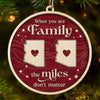 Custom Long Distance Wood Ornament - Personalized Christmas Birthday Gifts For Mom, Dad, Brother, Sister, Kids - Forever Linked, Wherever We Live