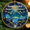 Custom Long Distance Ceramic Ornament - Personalized Christmas Birthday Gifts For Mom, Dad, Brother, Sister, Kids - Starry Night, Family Bright