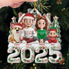Custom Acrylic Ornament - Personalized Christmas Birthday Gifts For Family, Dog Cat Lovers - Our Happy Place, Right Here