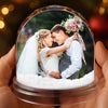 Custom Photo Acrylic Snow Globe - Personalized Anniversary Christmas Wedding Gifts For Husband And Wife, Him And Her - Spinning Into Forever