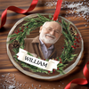 Custom Photo Circle Glass Ornament - Personalized Christmas Memorial Sympathy Gifts For Loss Of Mom, Dad - Heaven Shines Tonight