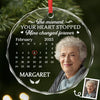 Custom Photo Circle Glass Ornament - Personalized Christmas Memorial Sympathy Gifts For Loss Of Mom, Dad - Missing You With Love