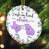 Custom Long Distance Ceramic Ornament - Personalized Best Friend Christmas Birthday Gifts For Women, Besties, Sisters, BFF - Far But Always Connected
