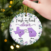 Custom Long Distance Ceramic Ornament - Personalized Best Friend Christmas Birthday Gifts For Women, Besties, Sisters, BFF - Far But Always Connected